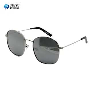 High Quality Fashion Mirrored Custom Brand Round UV400 Metal Sunglasses